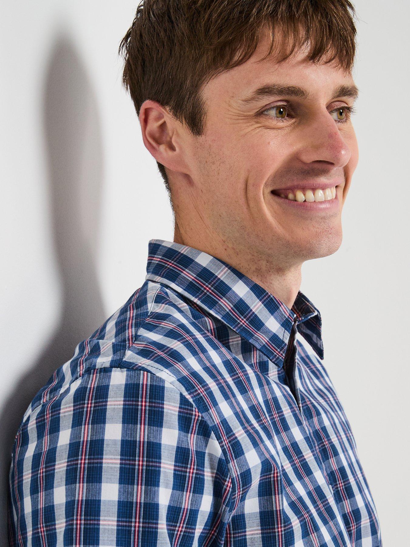 Image 5 of 6 of Very Man Short Sleeve Check Shirt - Navy