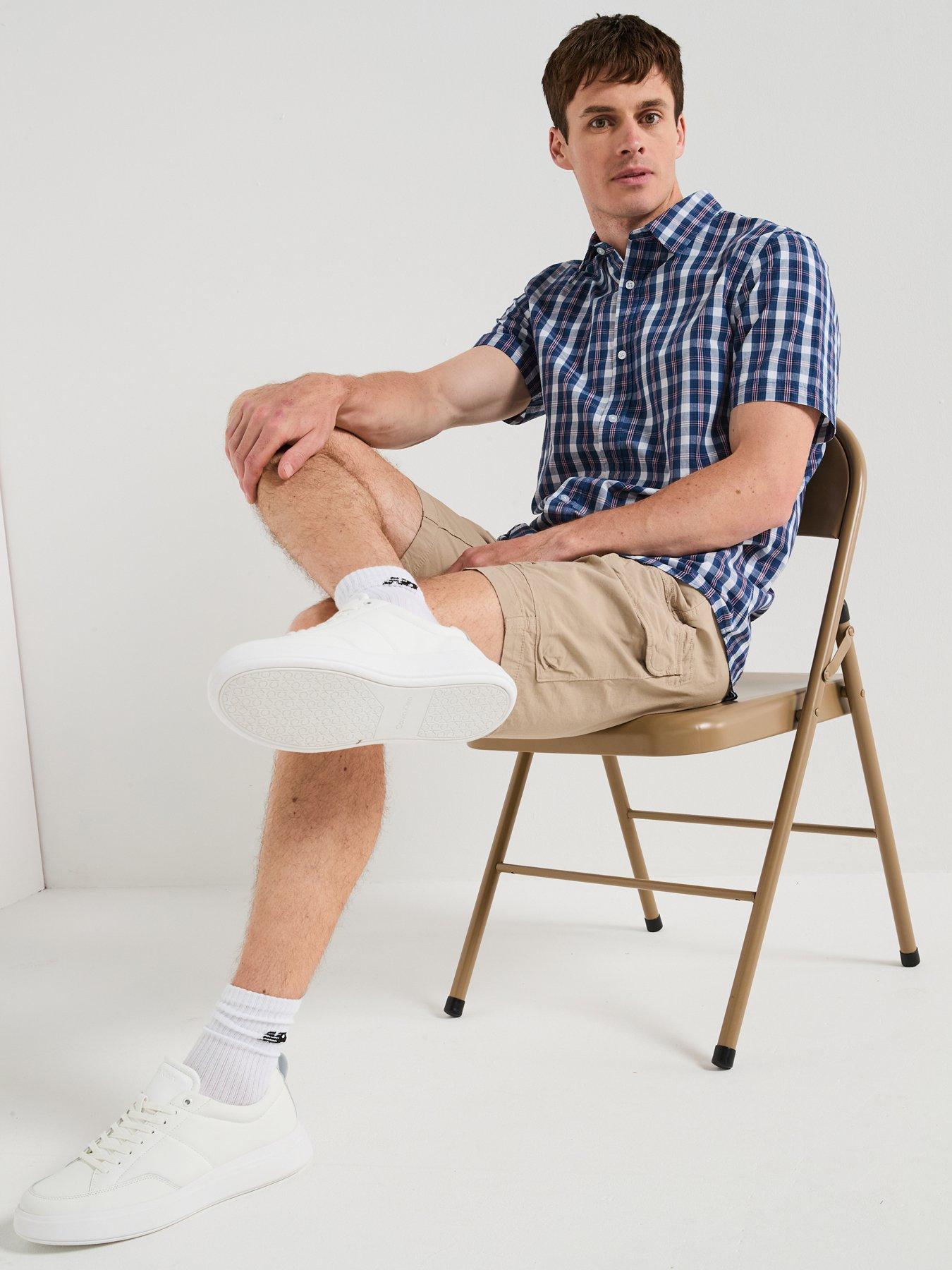 Image 6 of 6 of Very Man Short Sleeve Check Shirt - Navy