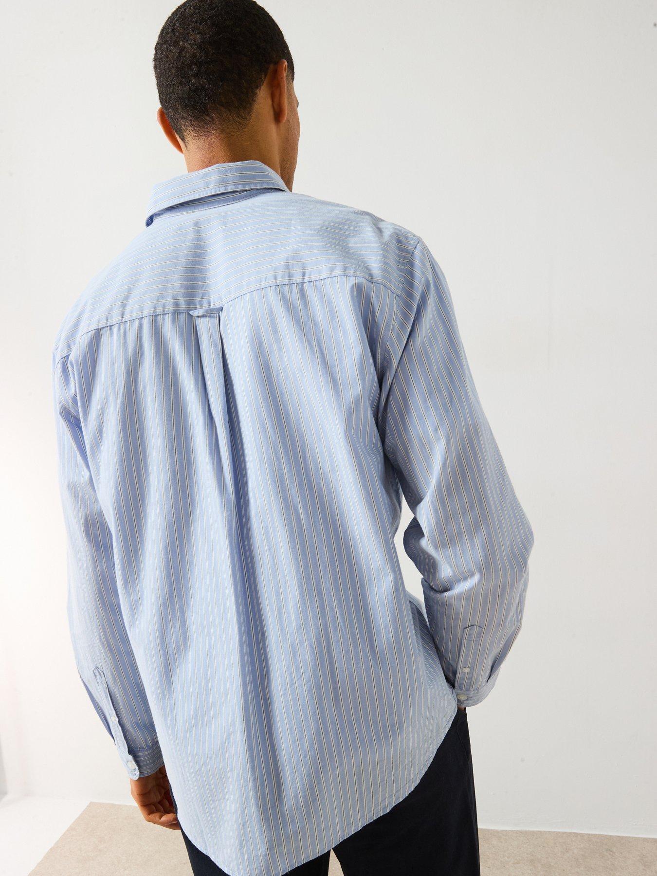 Image 2 of 6 of Very Man Long Sleeve Stripe Shirt - Light Blue
