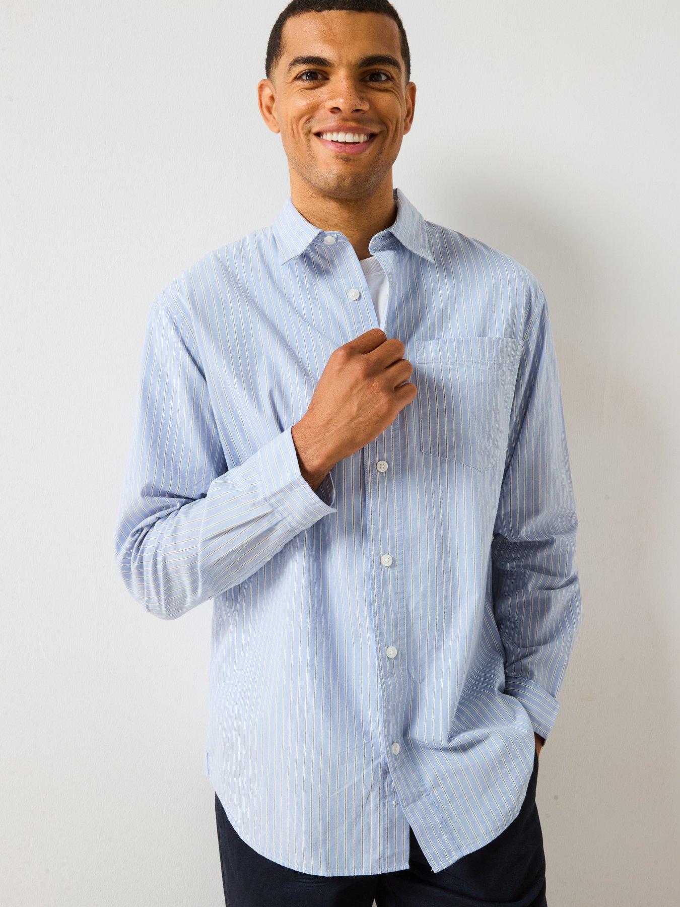 Image 4 of 6 of Very Man Long Sleeve Stripe Shirt - Light Blue