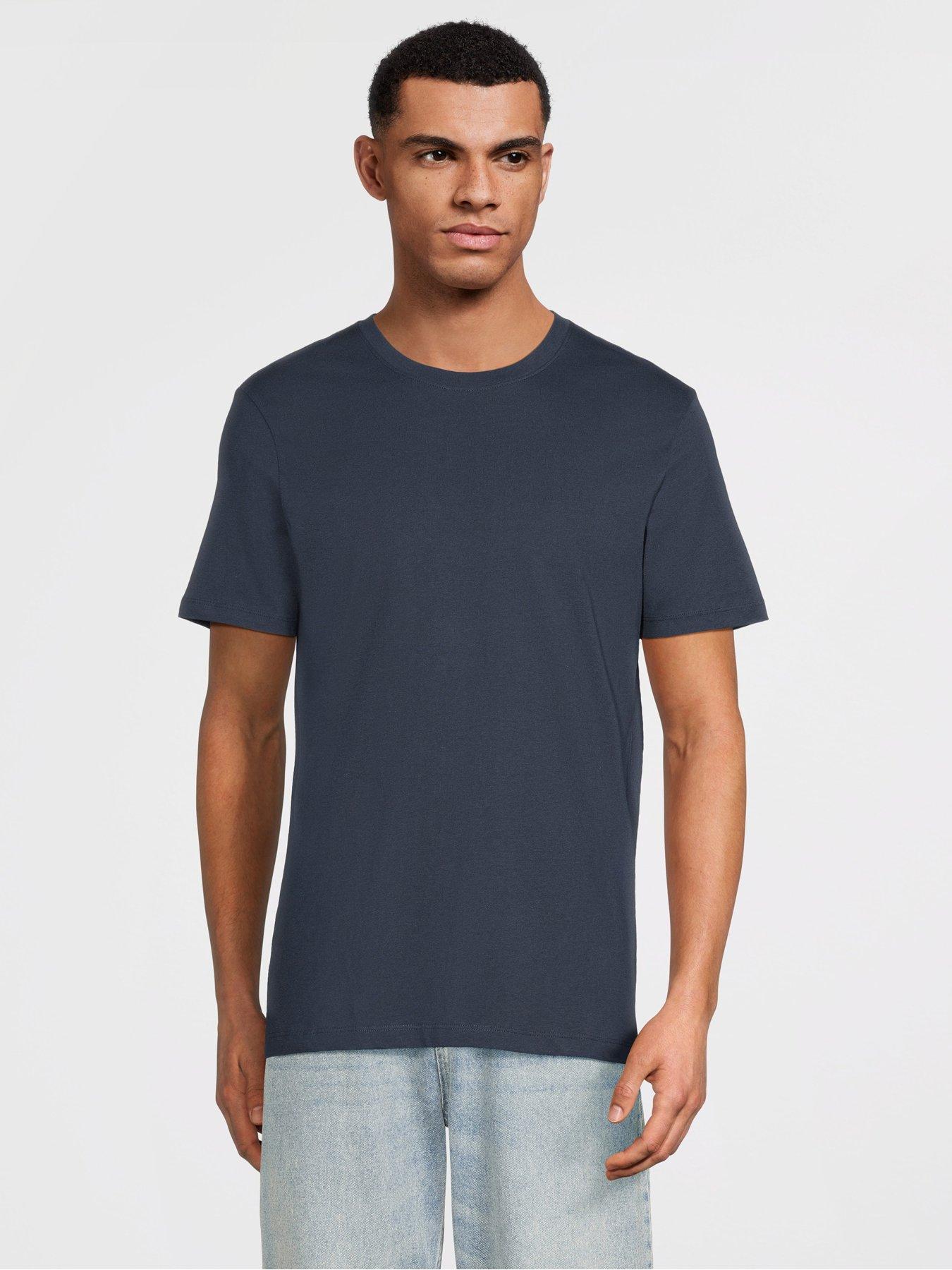 Image 2 of 5 of The Very Collection 7 Pack Crew Neck T-Shirt - Navy/Black/Green/Burgundy/Grey Marl/Beige Marl/White