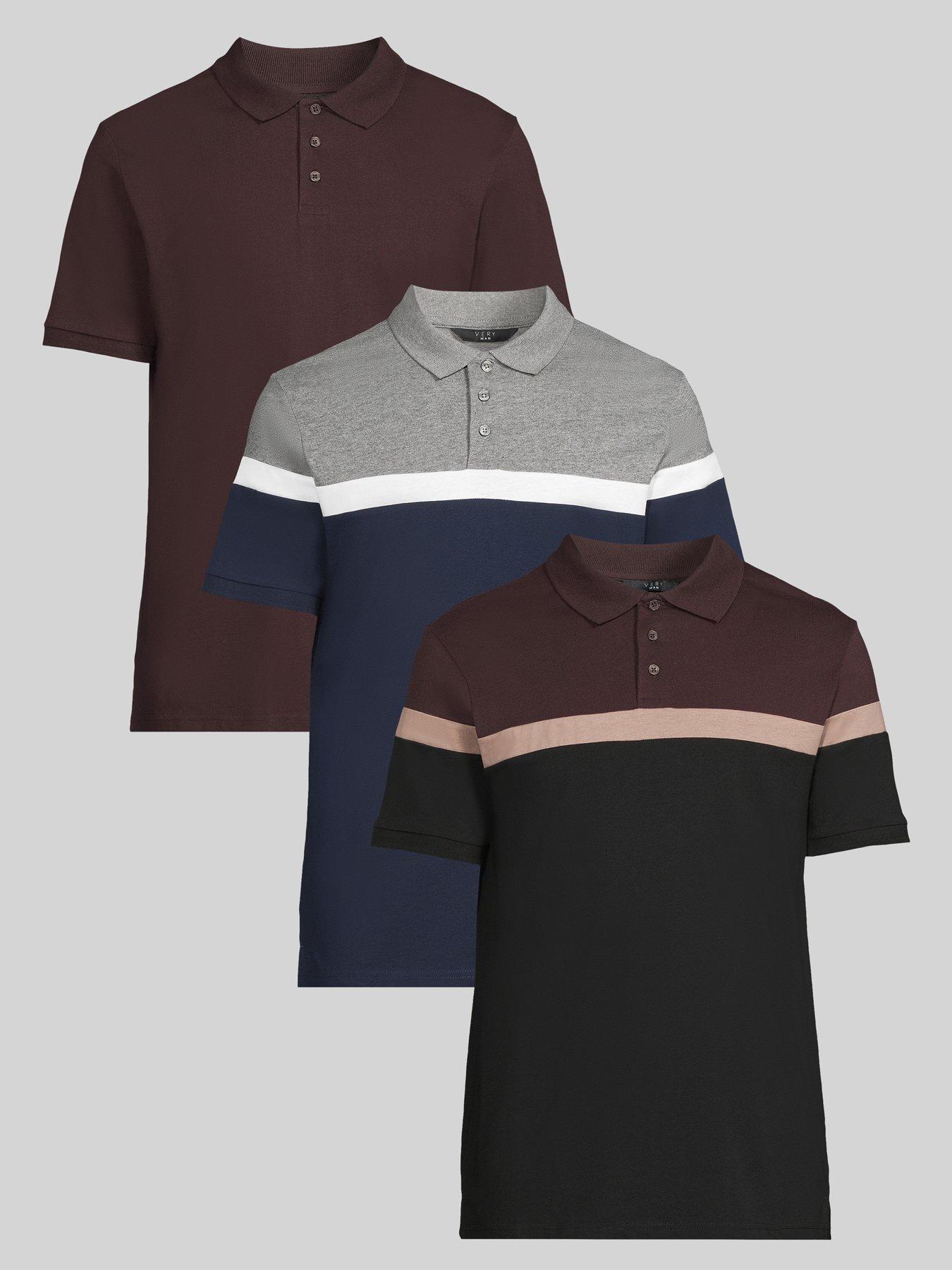undefined 3 Pack Cut And Sew Polo - Multi