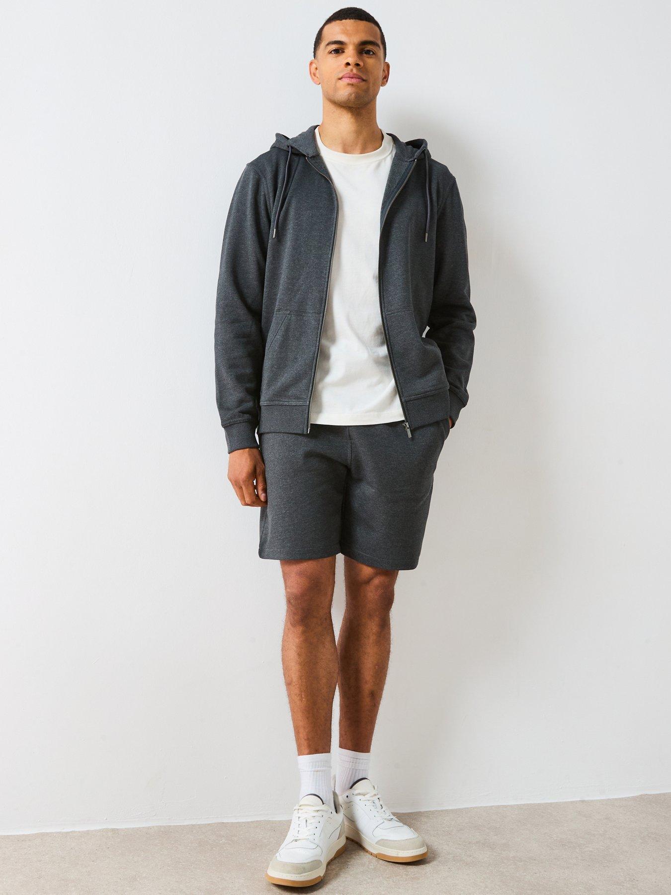 Image 6 of 6 of Very Man Essential Zip Through Hoodie - Charcoal