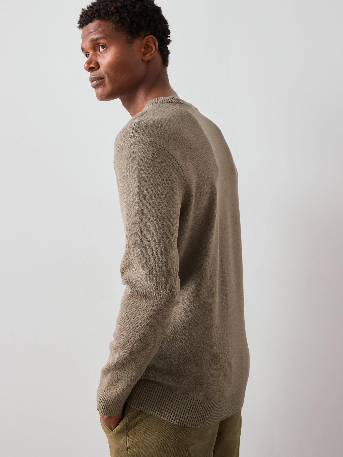 Image 2 of 6 of The Very Collection Midweight Knitted Crew Neck Jumper - Khaki