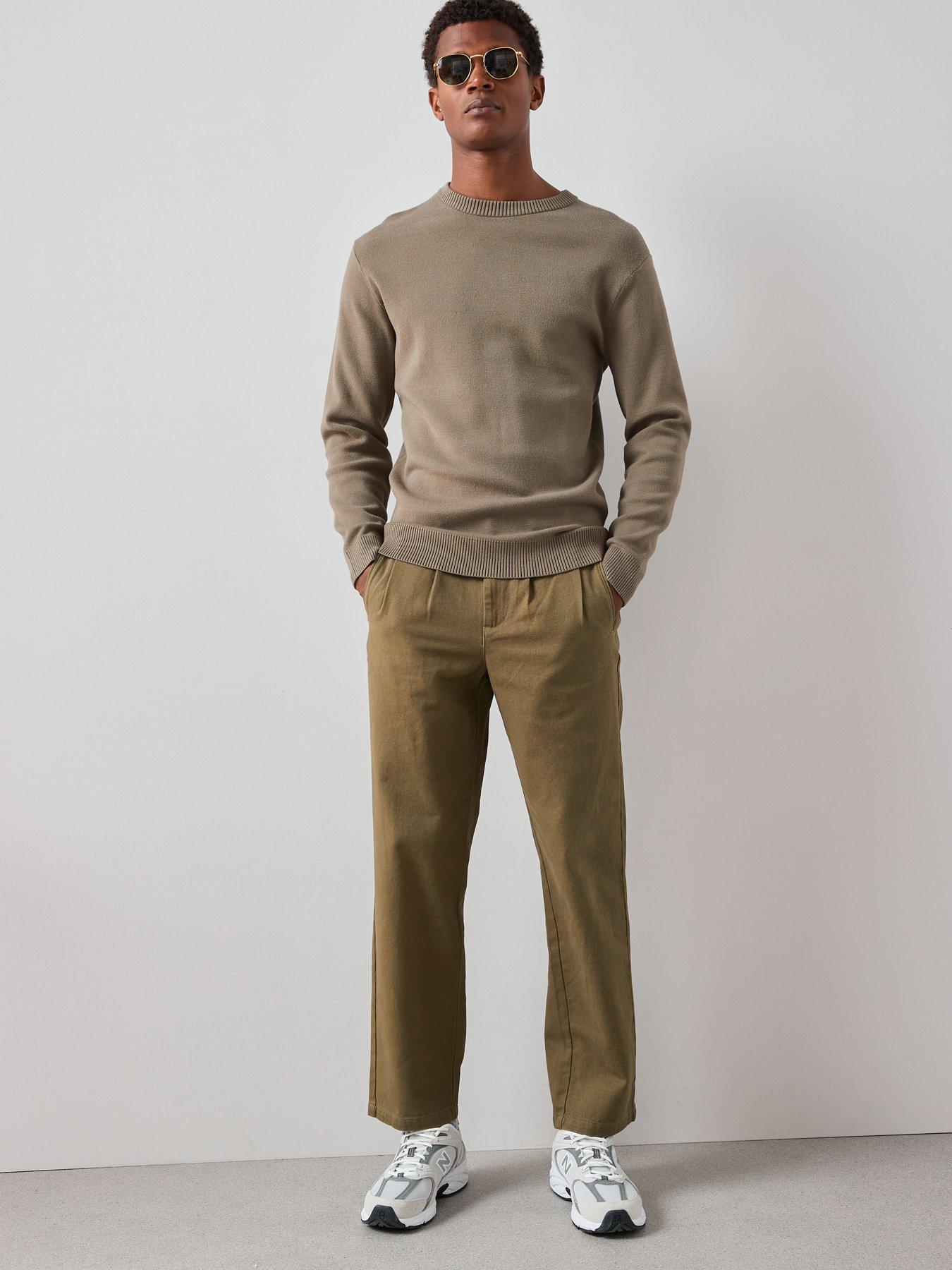 Image 3 of 6 of The Very Collection Midweight Knitted Crew Neck Jumper - Khaki