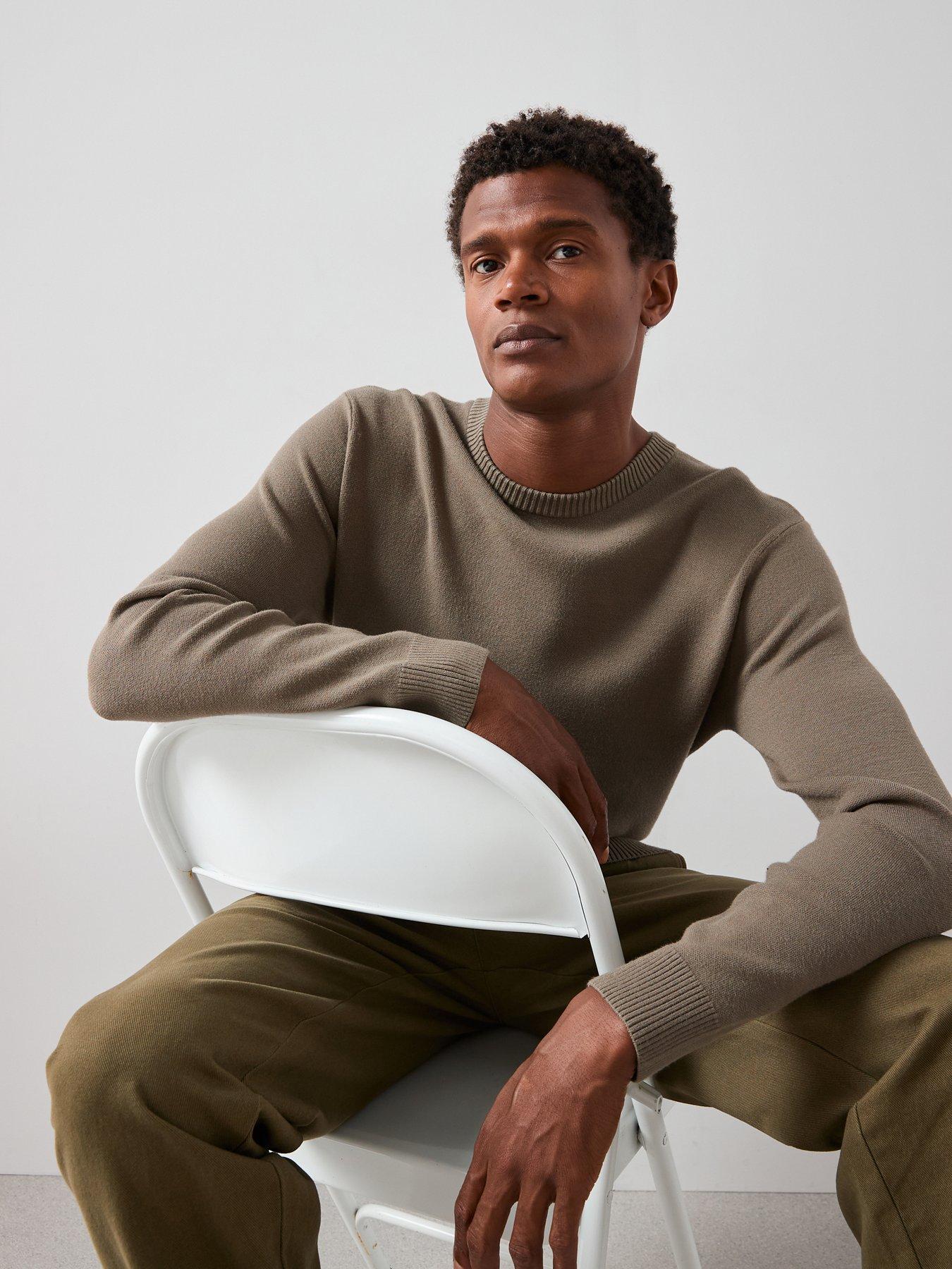Image 6 of 6 of The Very Collection Midweight Knitted Crew Neck Jumper - Khaki