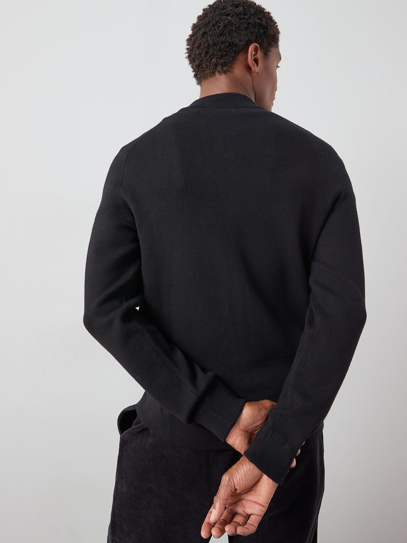 Image 2 of 6 of The Very Collection Midweight Knitted Bomber - Black