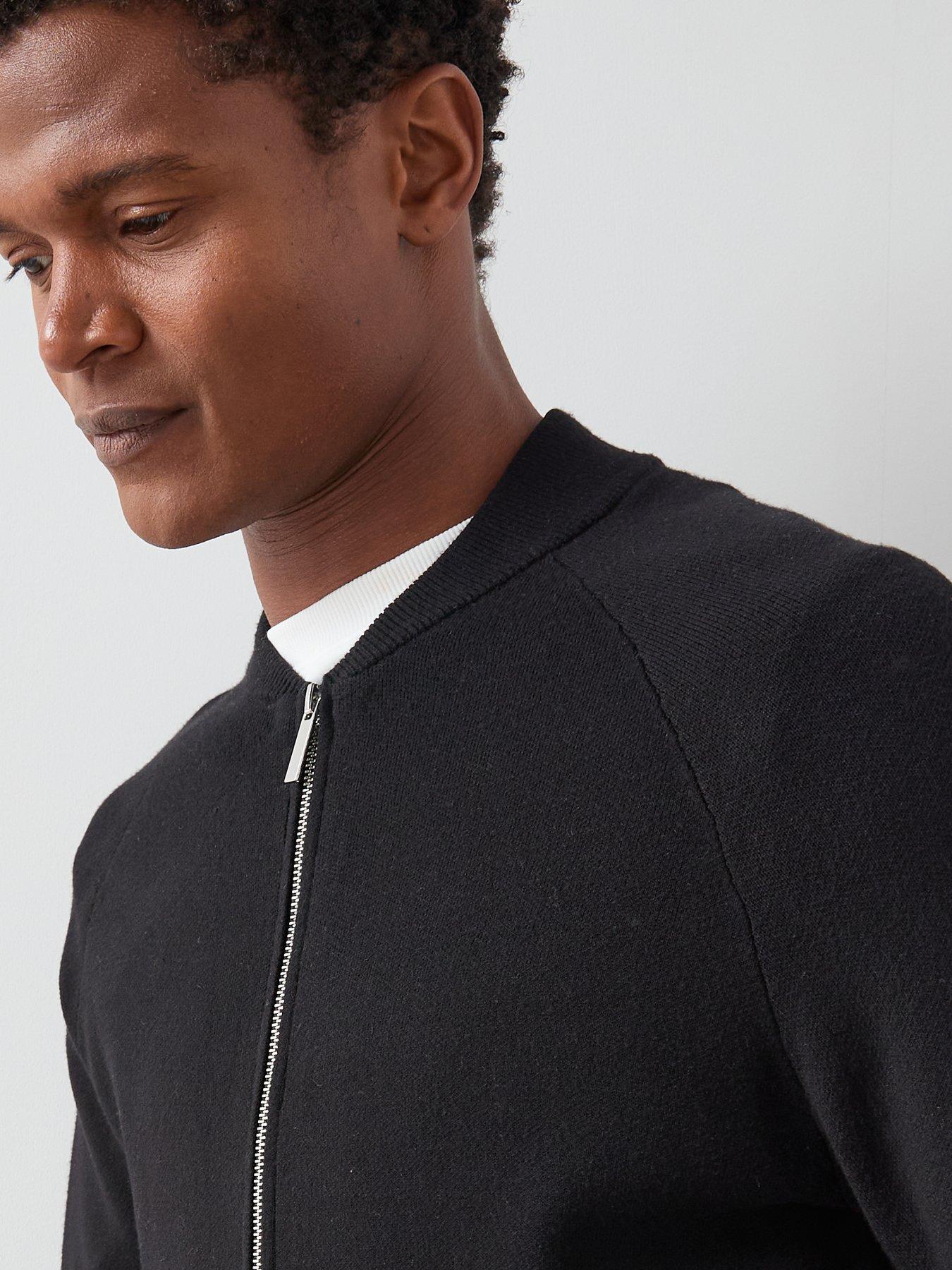 Image 4 of 6 of The Very Collection Midweight Knitted Bomber - Black