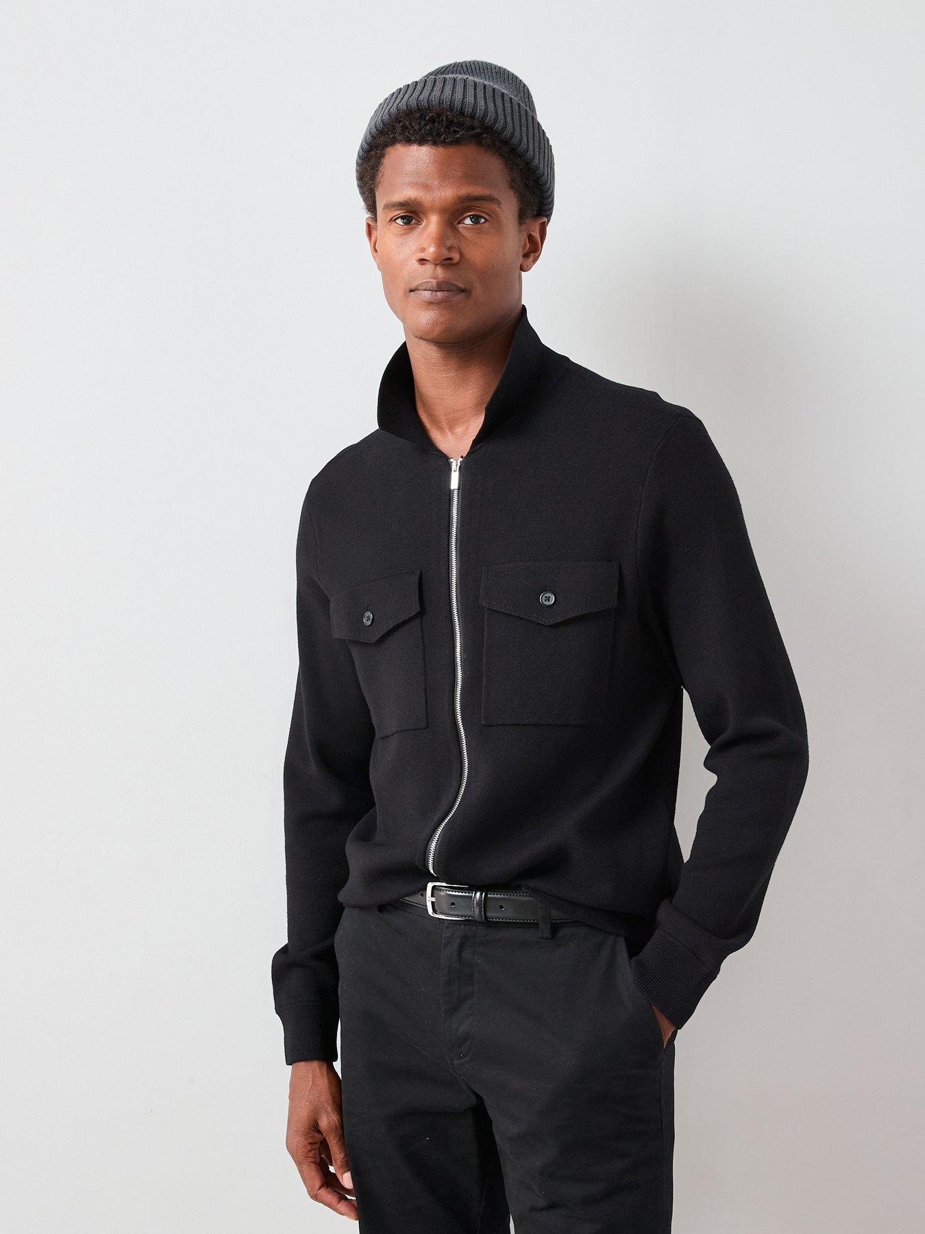 undefined Midweight Knitted Zip Shacket - Black