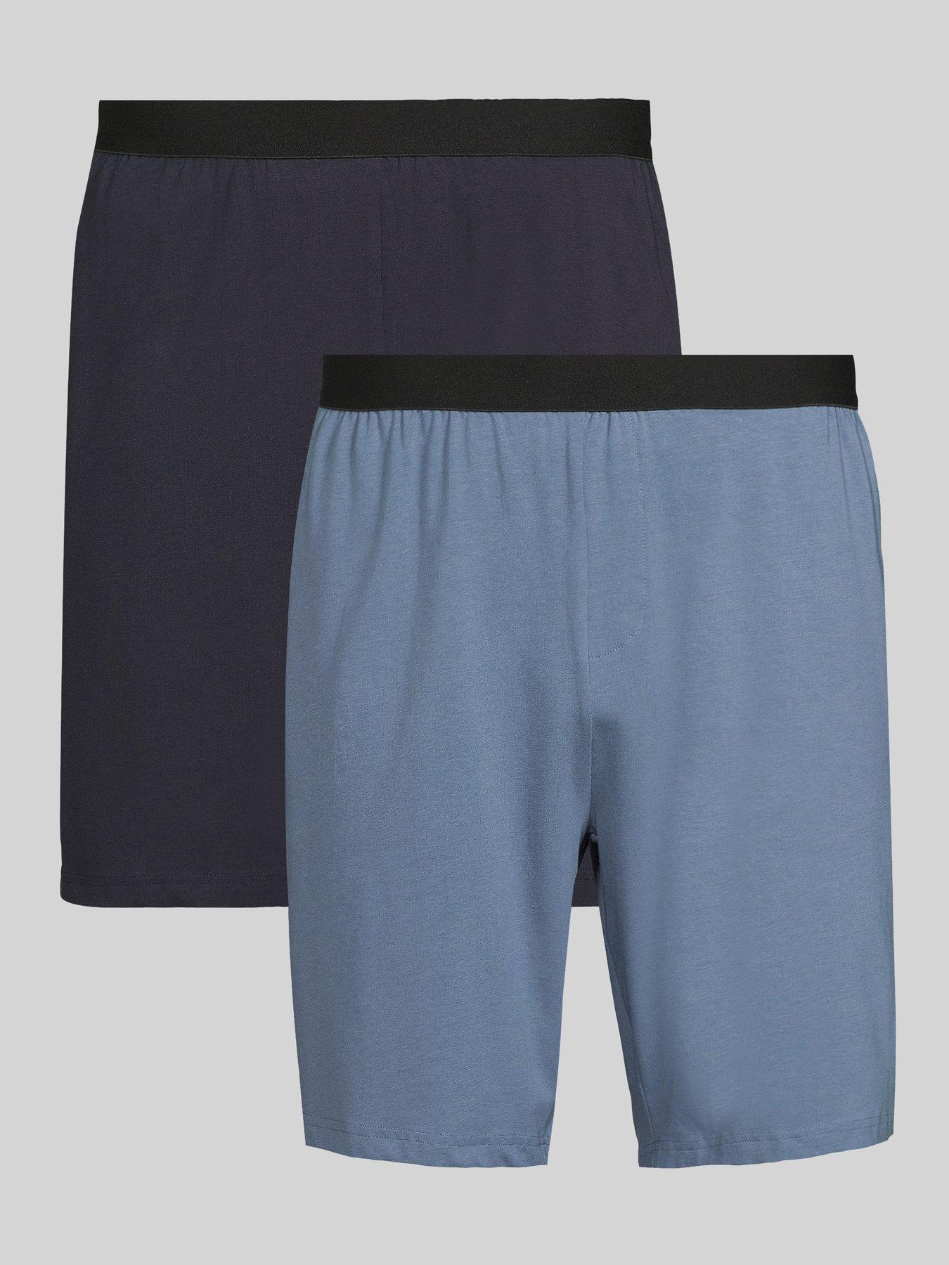 undefined 2 Pack Pyjama Shorts - Blue/Navy