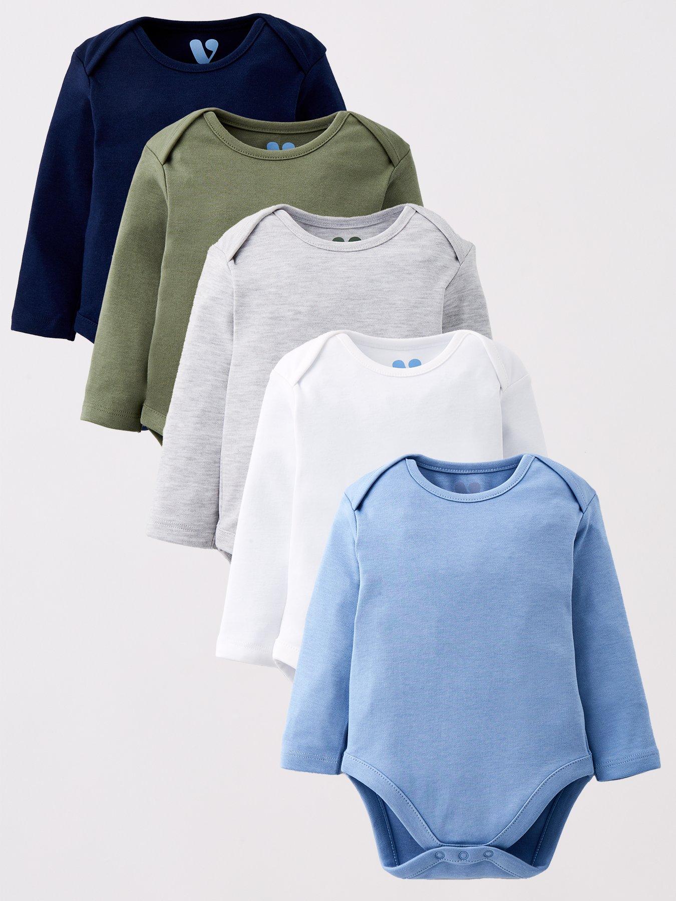 Image 1 of 5 of The Very Collection Baby Boy Long Sleeve 5 Pack Bodysuits