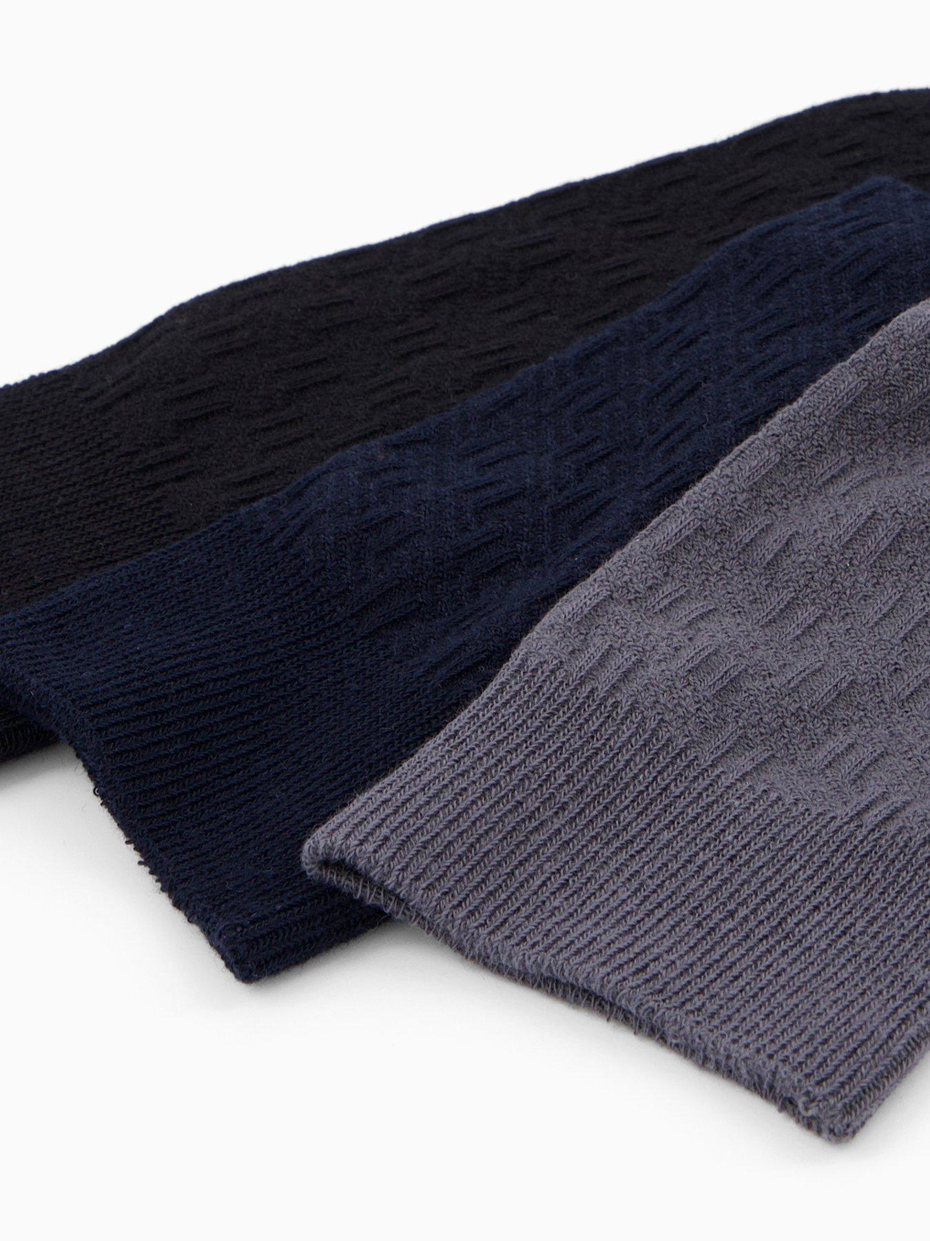  image of very-man-3-pack-assorted-textured-socks-blacknavygrey