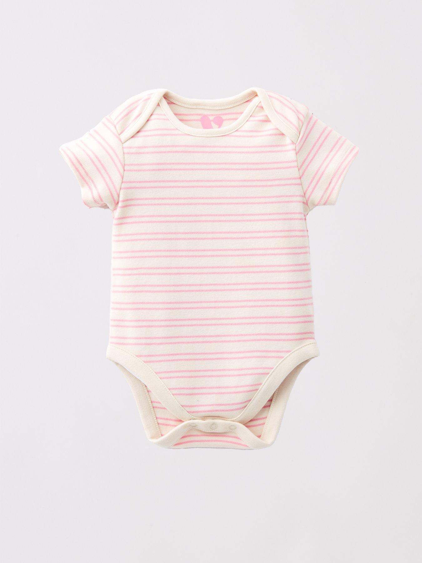 Image 4 of 5 of Mini V by Very Baby Girls Bow Hearts 5Pk Bodysuits - Pink