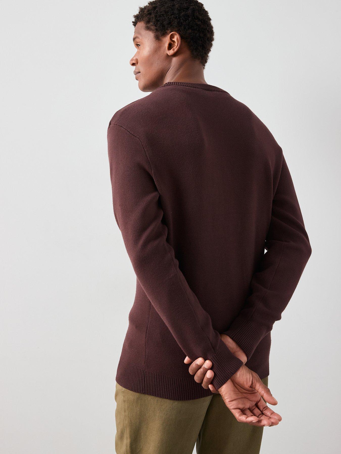 Image 2 of 7 of The Very Collection Midweight Knitted Crew Neck Jumper - Brown