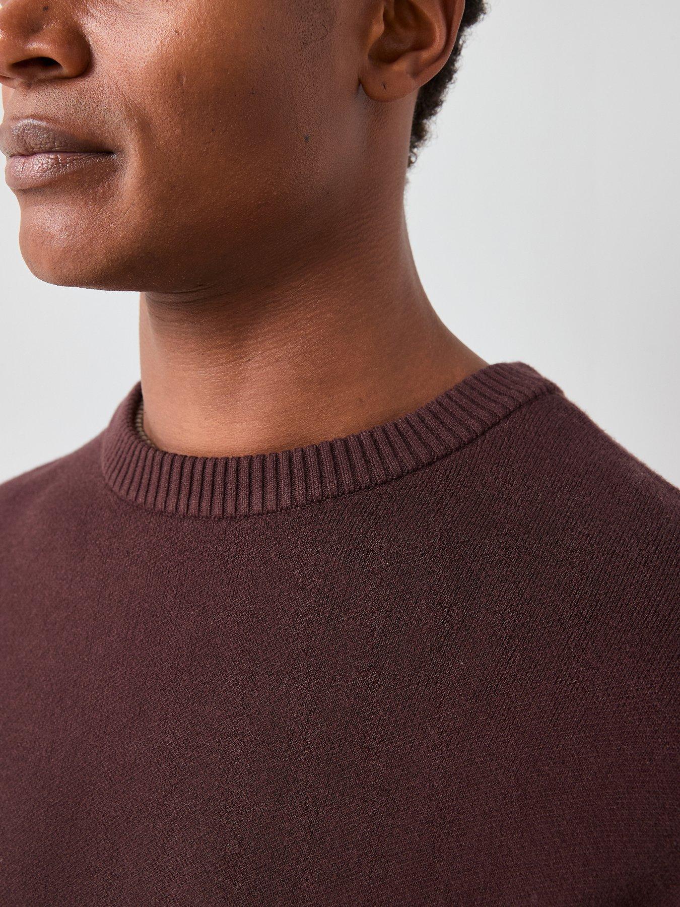 Image 4 of 7 of The Very Collection Midweight Knitted Crew Neck Jumper - Brown