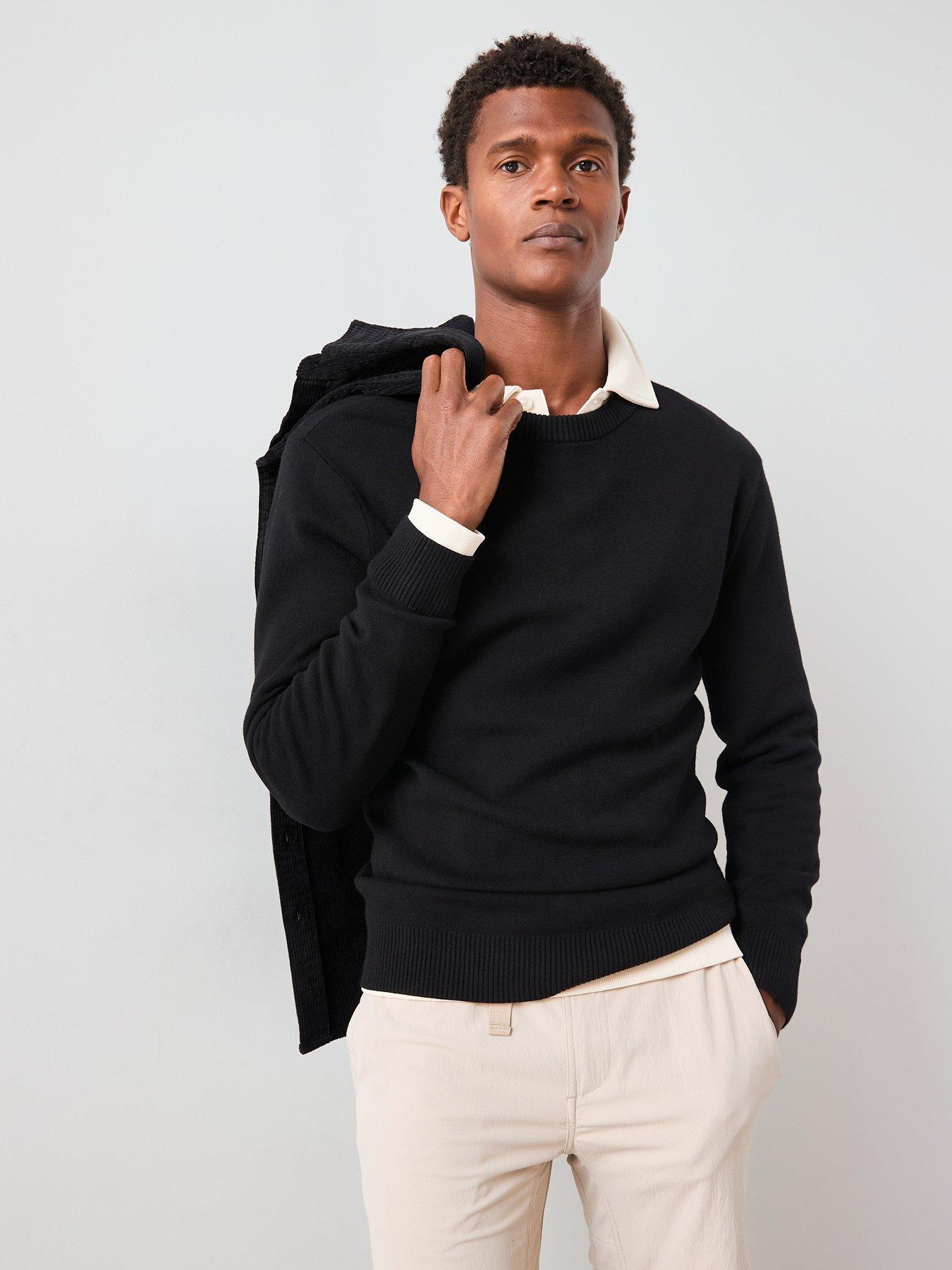 undefined Midweight Knitted Crew Neck Jumper - Black