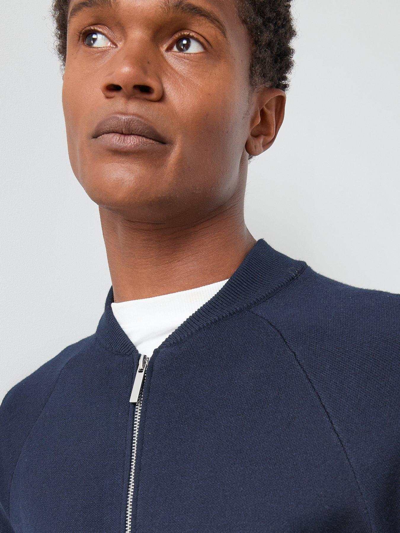 Image 5 of 7 of The Very Collection Midweight Knitted Bomber - Navy