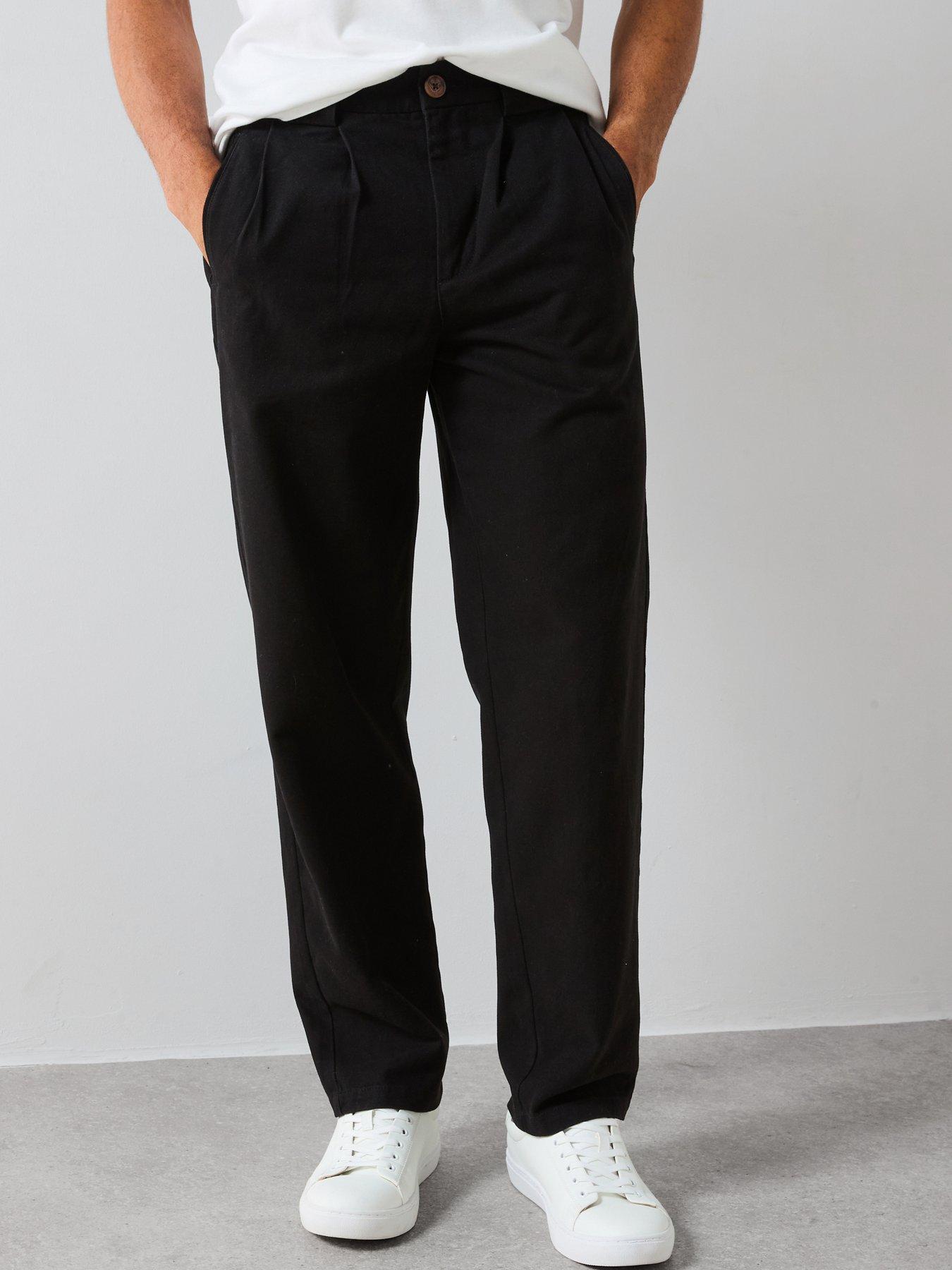undefined Double Pleat Trousers - Black