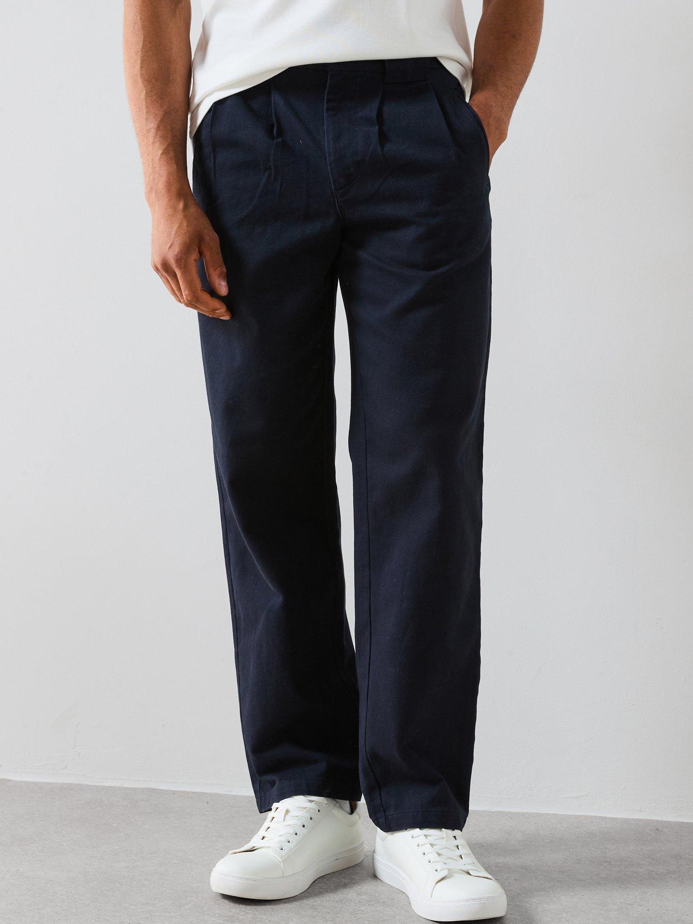 Very Man Double Pleat Trousers - Navy