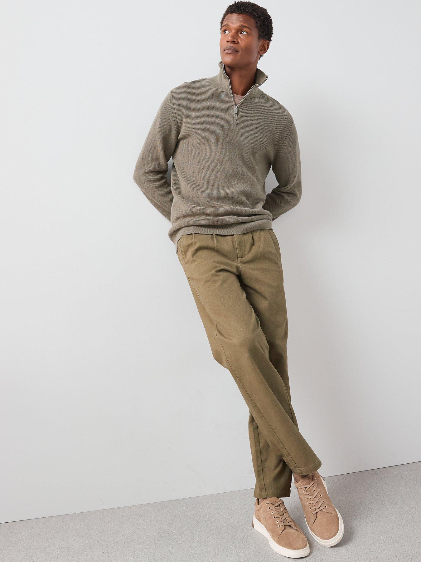 Image 3 of 6 of The Very Collection Double Pleat Trousers - Khaki