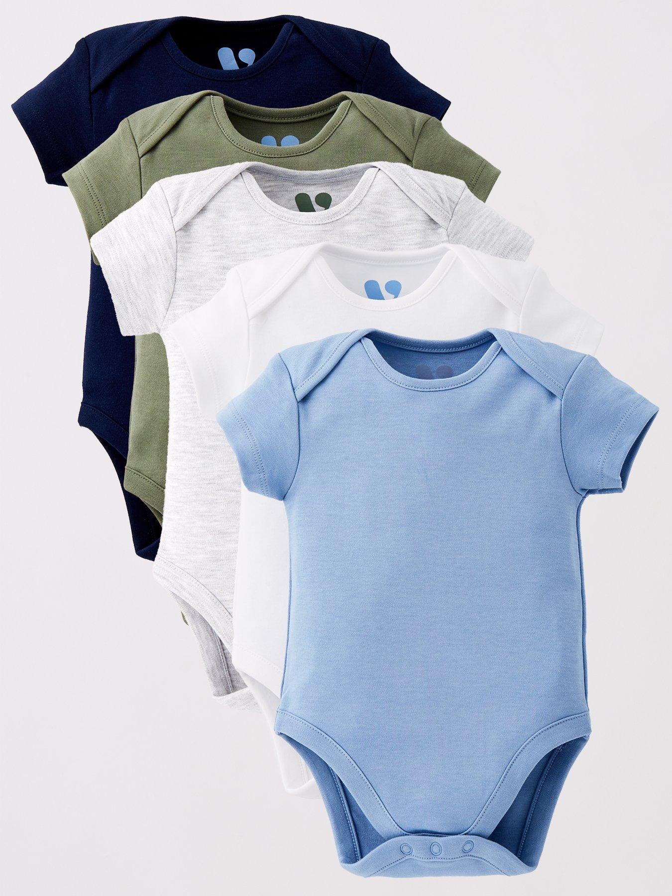 Image 1 of 5 of Mini V by Very Baby Boy Short Sleeve 5 Pack Bodysuits
