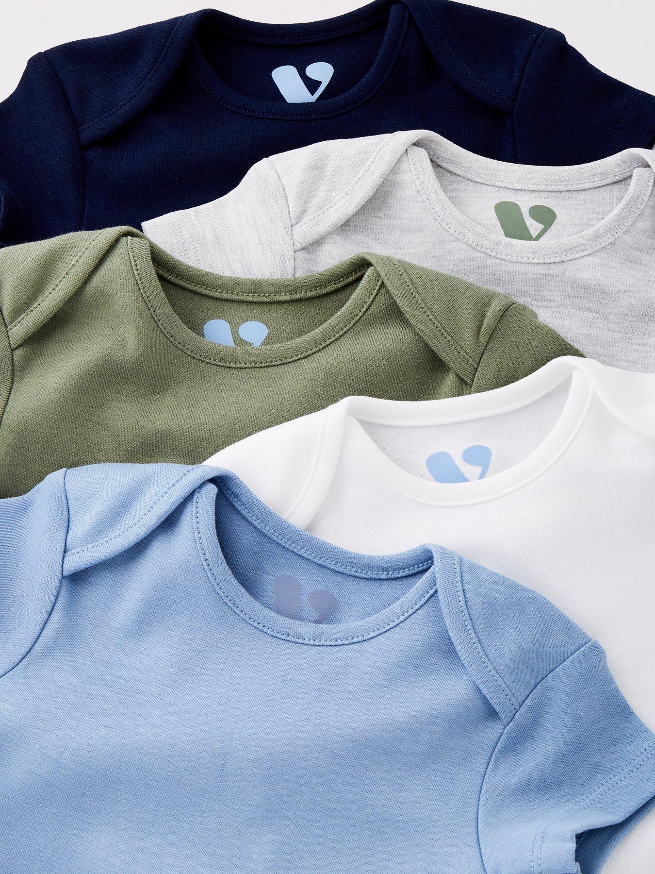 Image 5 of 5 of Mini V by Very Baby Boy Short Sleeve 5 Pack Bodysuits