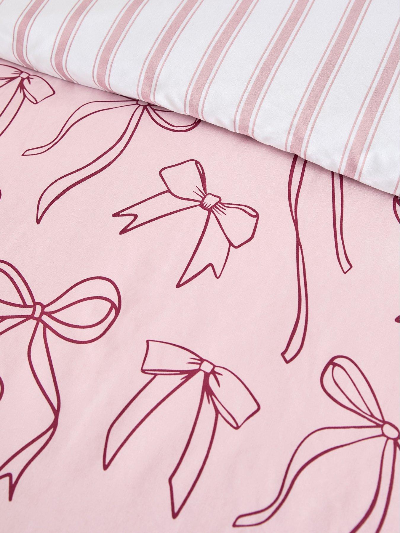  image of very-home-bow-print-duvet-cover-set