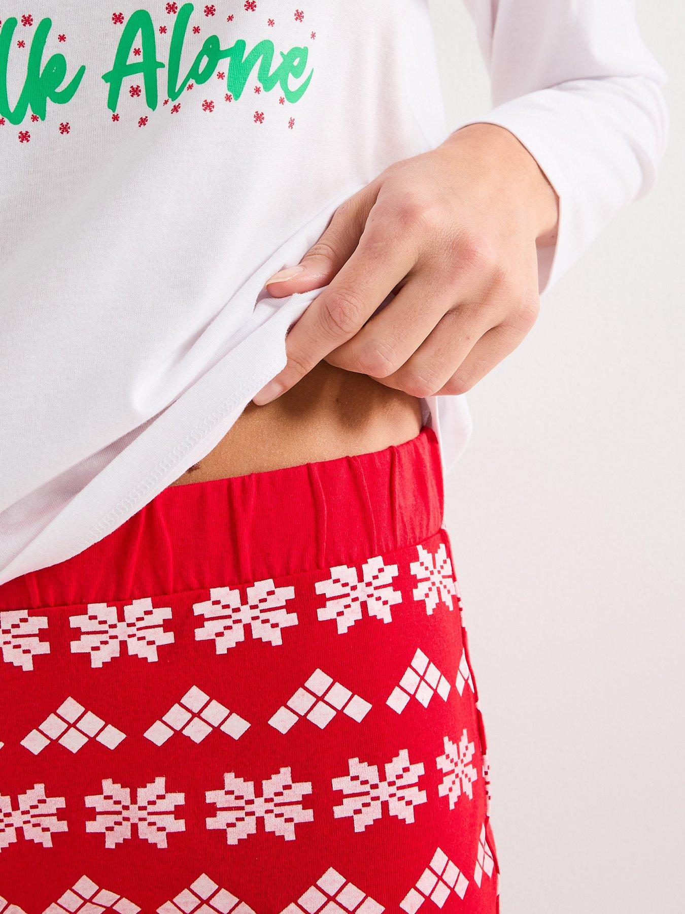 Image 7 of 7 of Liverpool FC Ladies Family Christmas LFC You'll Never Walk Alone PJ&nbsp;- Red/White