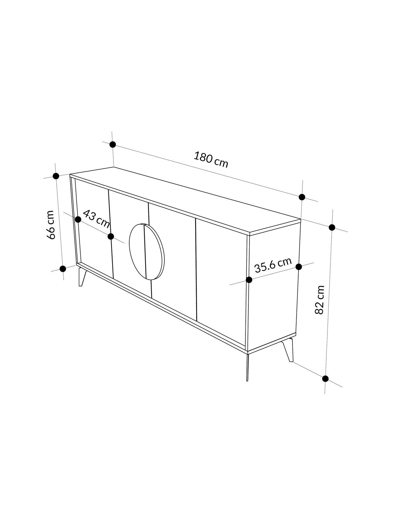 Image 6 of 7 of Decortie Gora Large Sideboard - Black/white