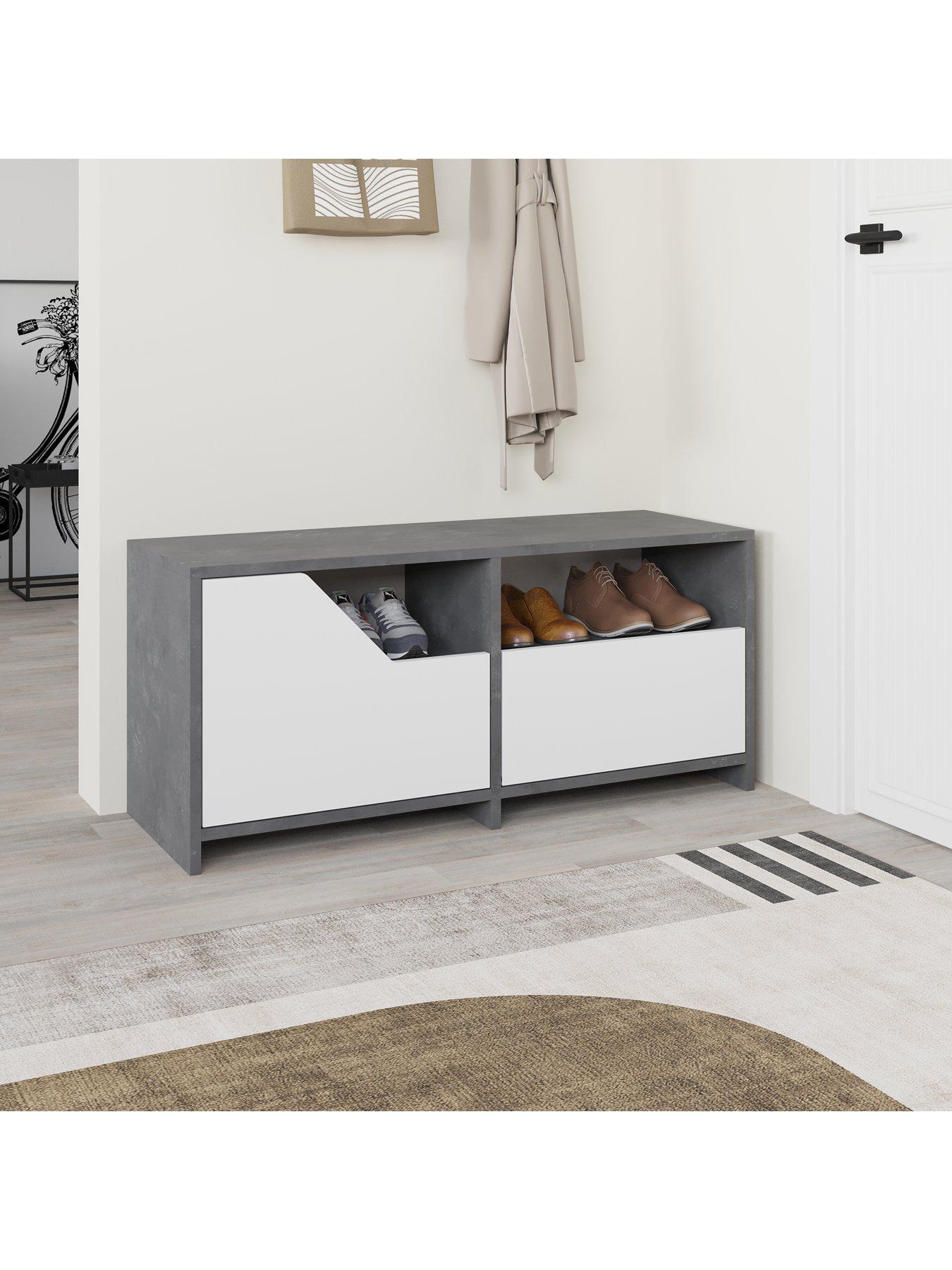  image of decortie-nexus-shoe-storage-bench-greywhite