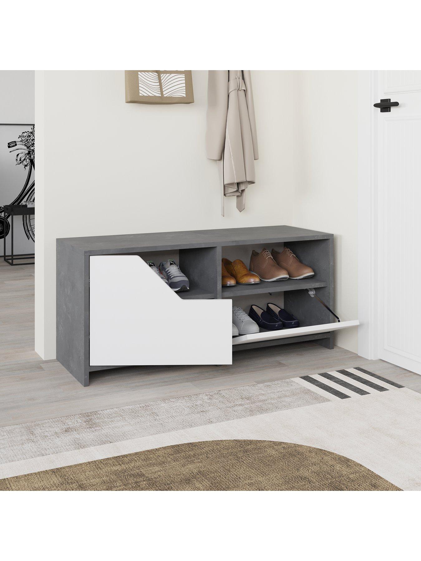  image of decortie-nexus-shoe-storage-bench-greywhite