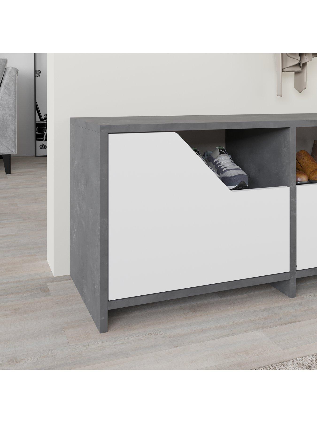  image of decortie-nexus-shoe-storage-bench-greywhite