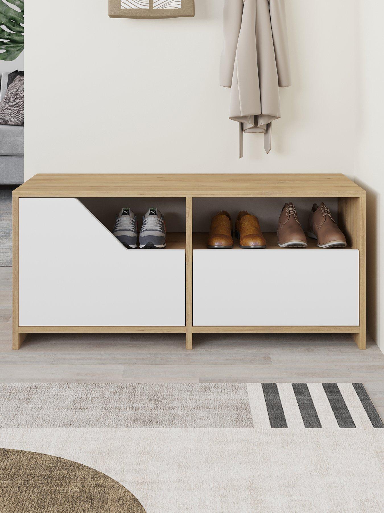 Decortie Nexus  Shoe Storage Bench - Grey/oak