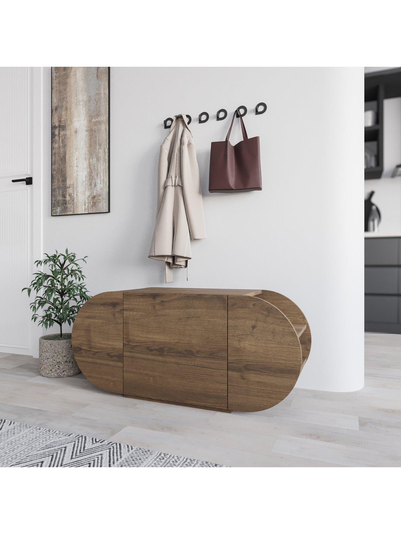  image of decortie-pozy-shoe-storage-bench-dark-oak