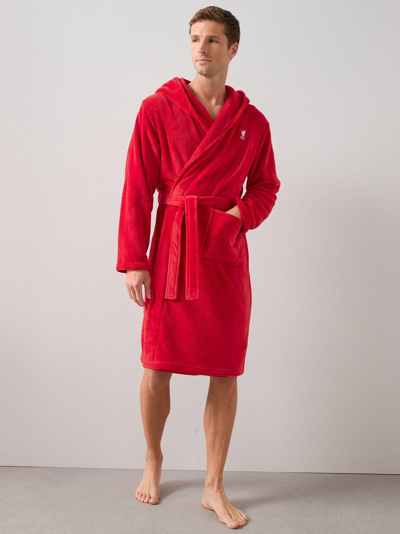 Liverpool FC LFC Mens Hooded Dressing Gown - Red