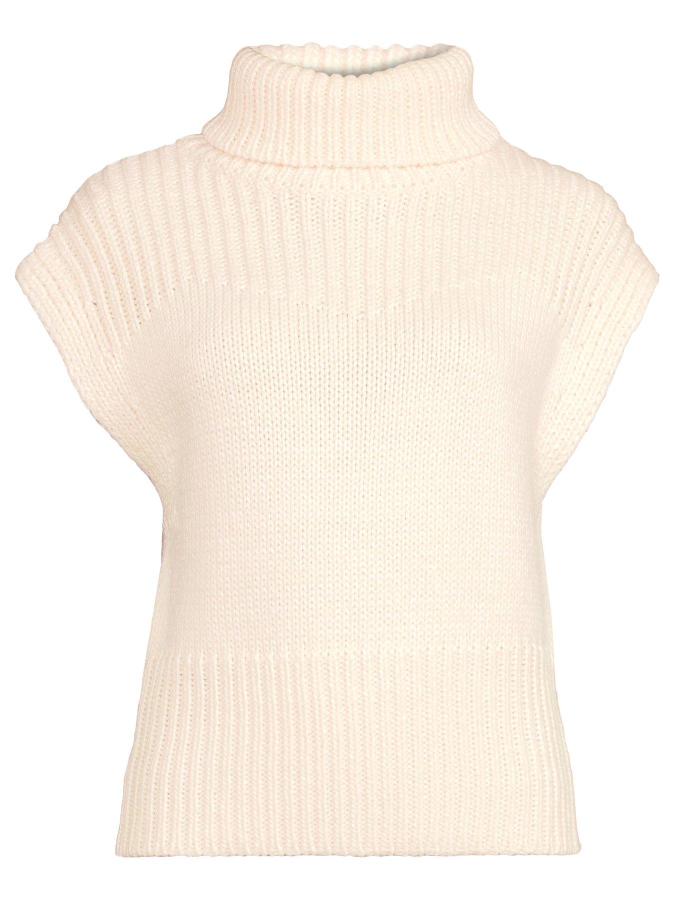 Image 4 of 4 of Michelle Keegan Rib Detail Sleeveless Jumper - Cream