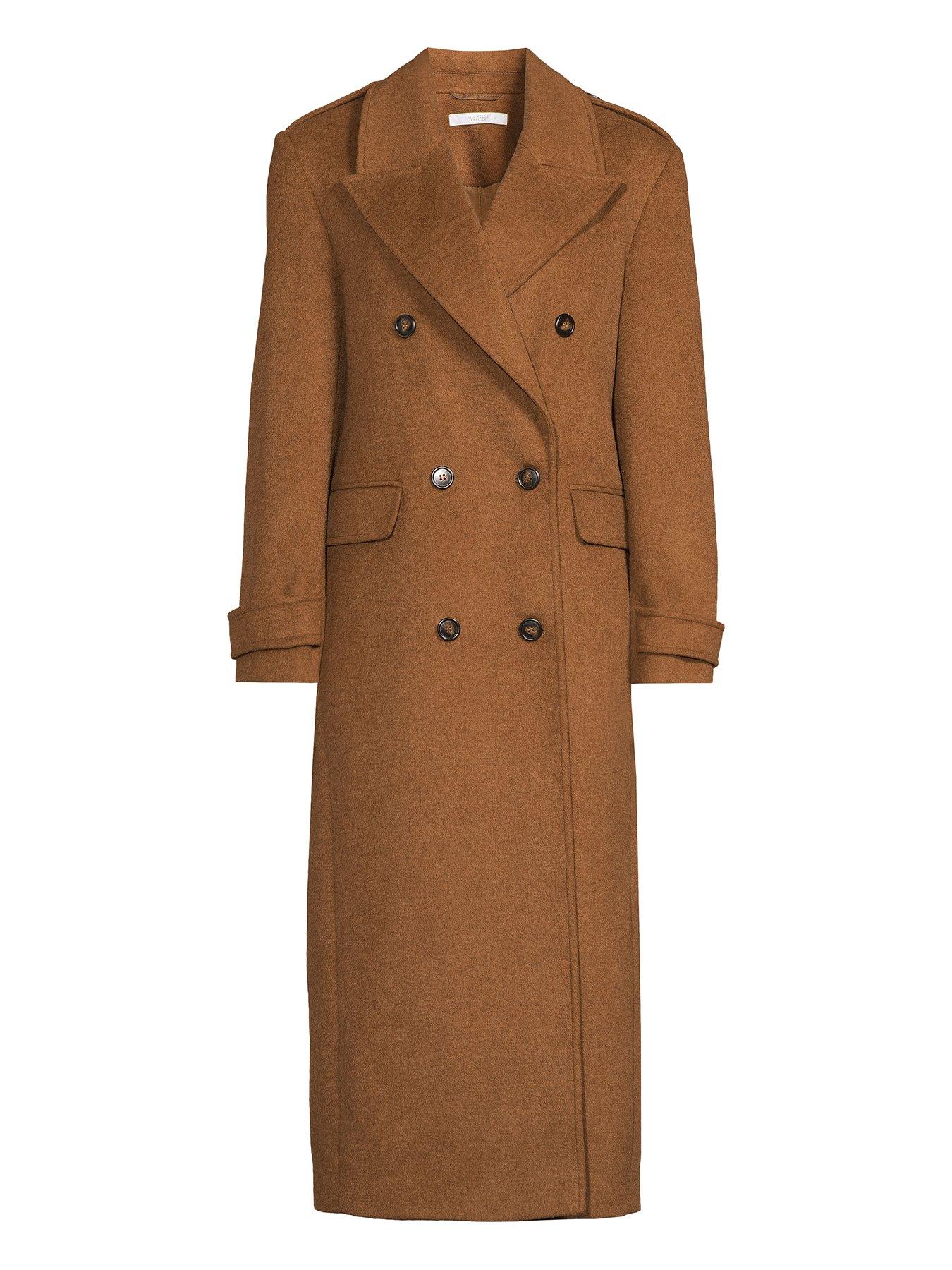 Image 4 of 4 of Michelle Keegan Wool Blend Oversized Formal Coat - Brown&nbsp;