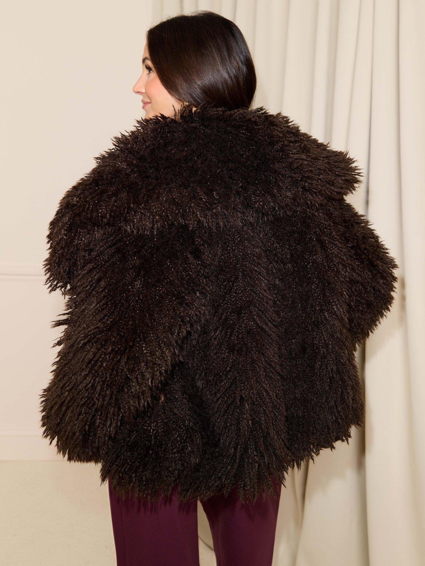 stillFront image of michelle-keegan-faux-mongolian-coat-brown