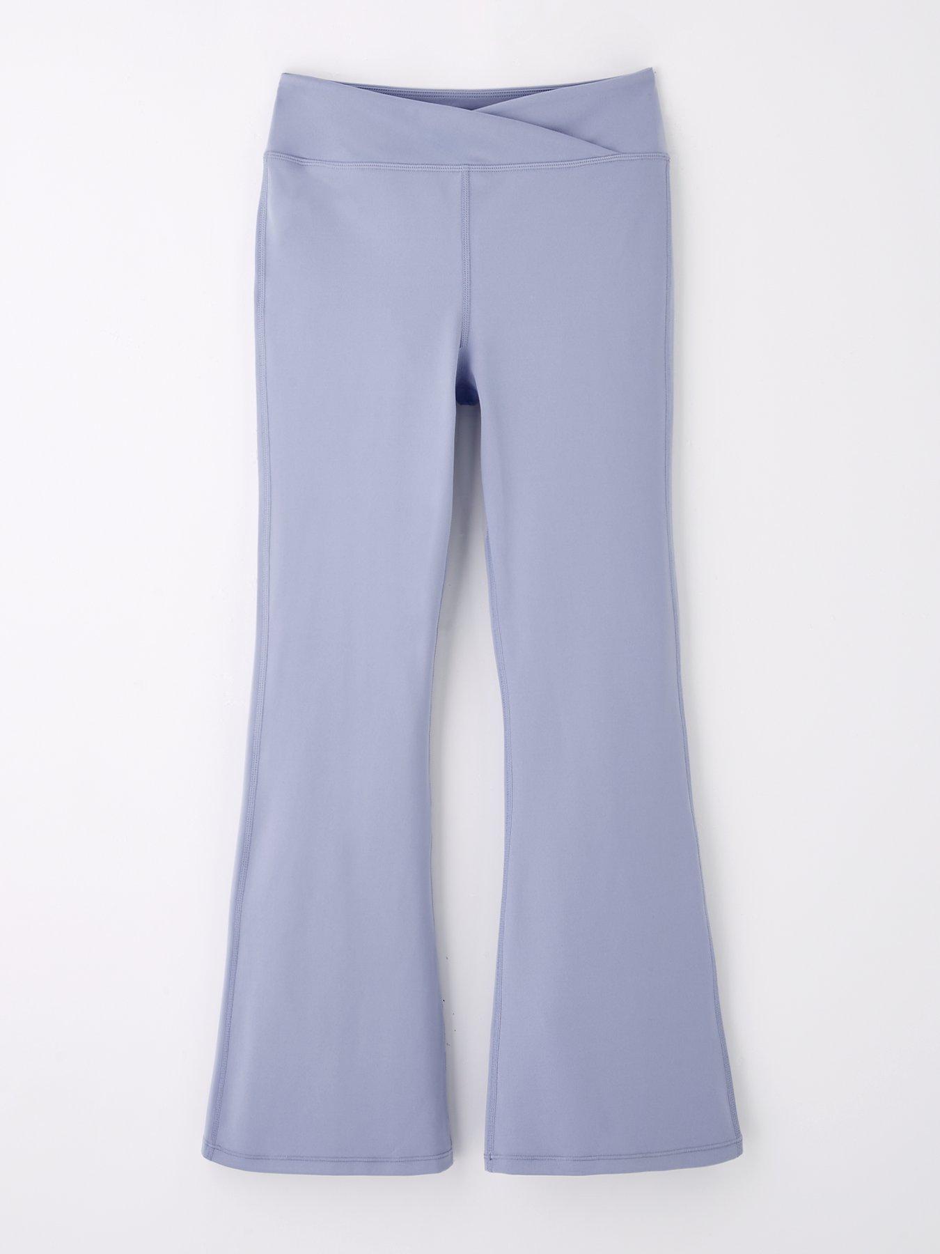 undefined Girls Seam Detail Flared Leggings - Blue
