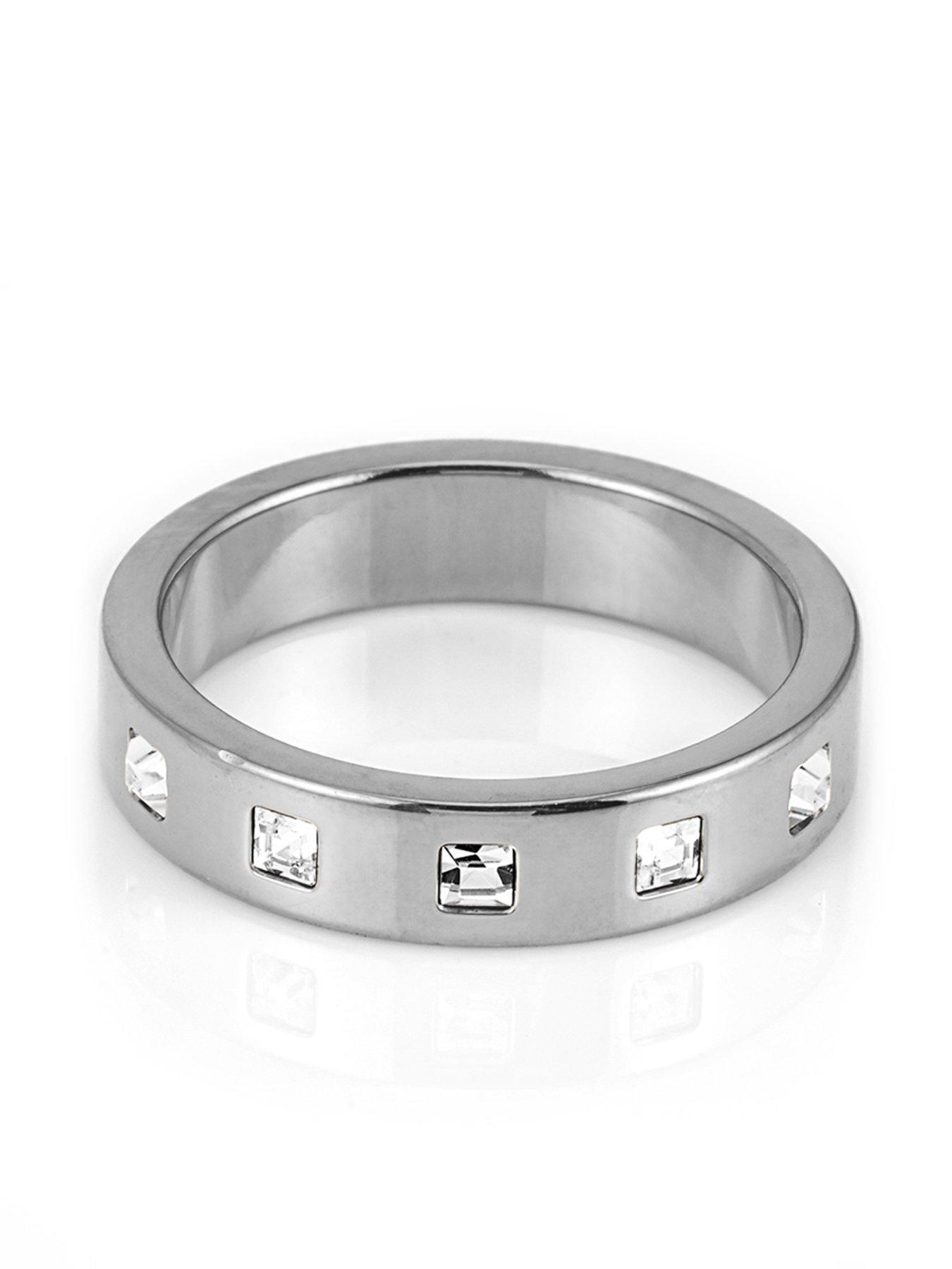 Image 1 of 2 of Say It With CZ Half Band Ring - Silver