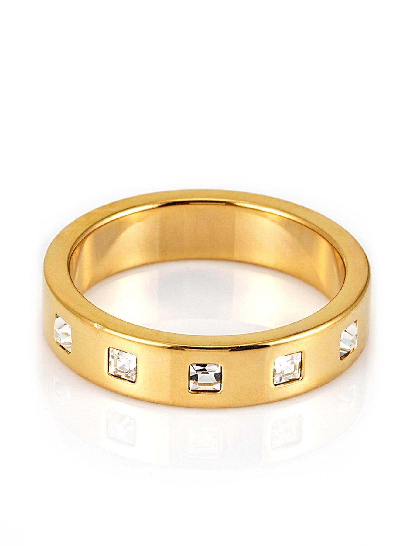  image of say-it-with-cz-half-band-ring-yellow-gold