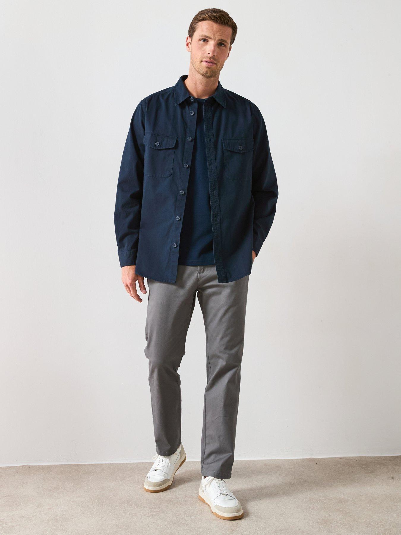 Image 3 of 6 of Very Man Double Pocket Flannel Shirt - Navy