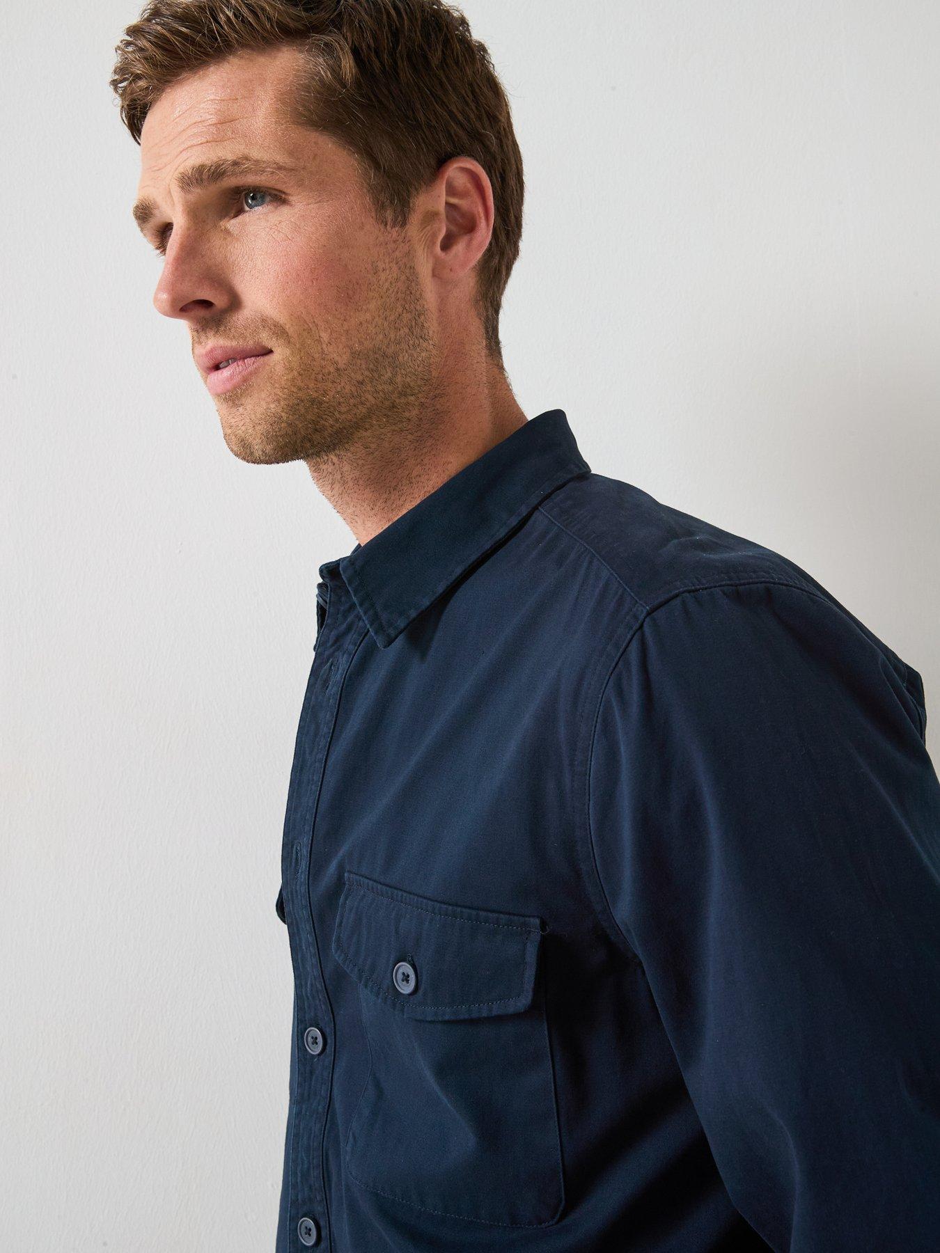 Image 4 of 6 of Very Man Double Pocket Flannel Shirt - Navy