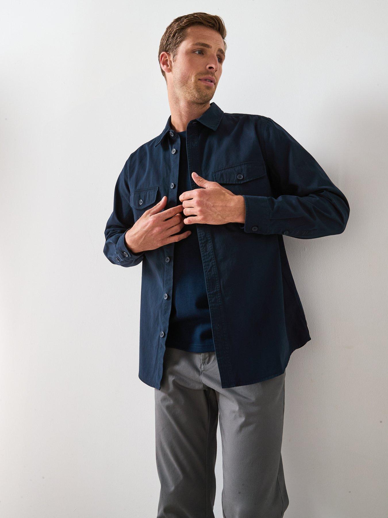 Image 5 of 6 of Very Man Double Pocket Flannel Shirt - Navy