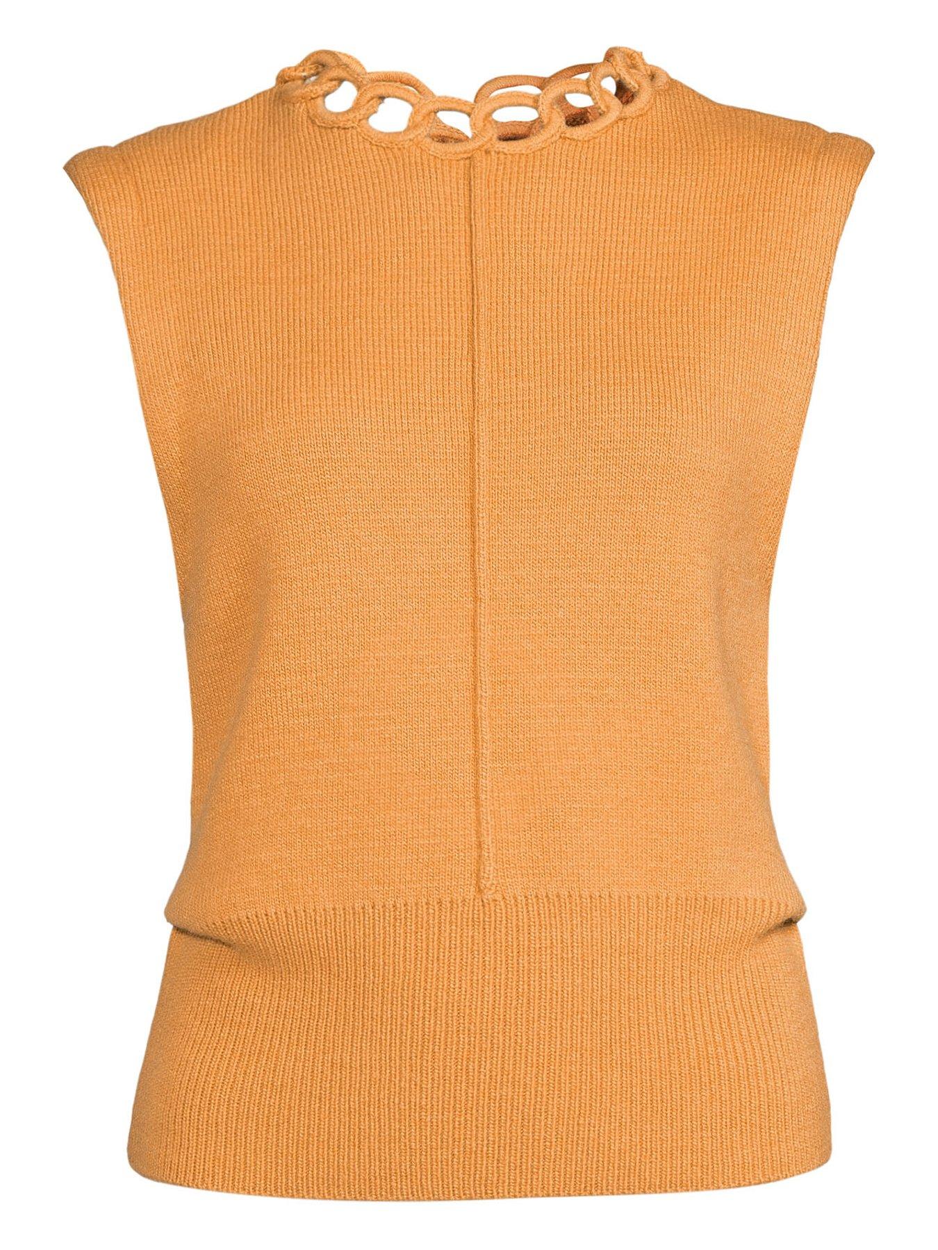 Image 5 of 5 of Michelle Keegan Chain Knitted Top - Beige&nbsp;