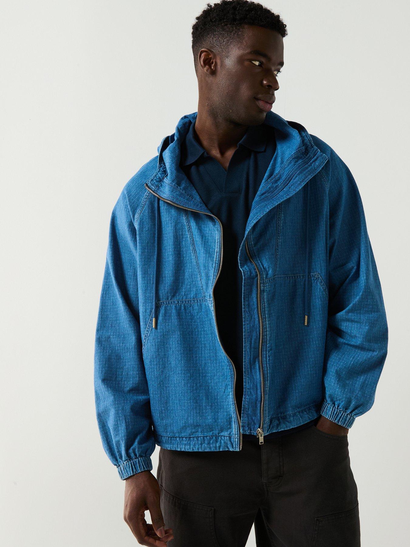undefined Zip Through Ripstop Lightweight Jacket - Blue