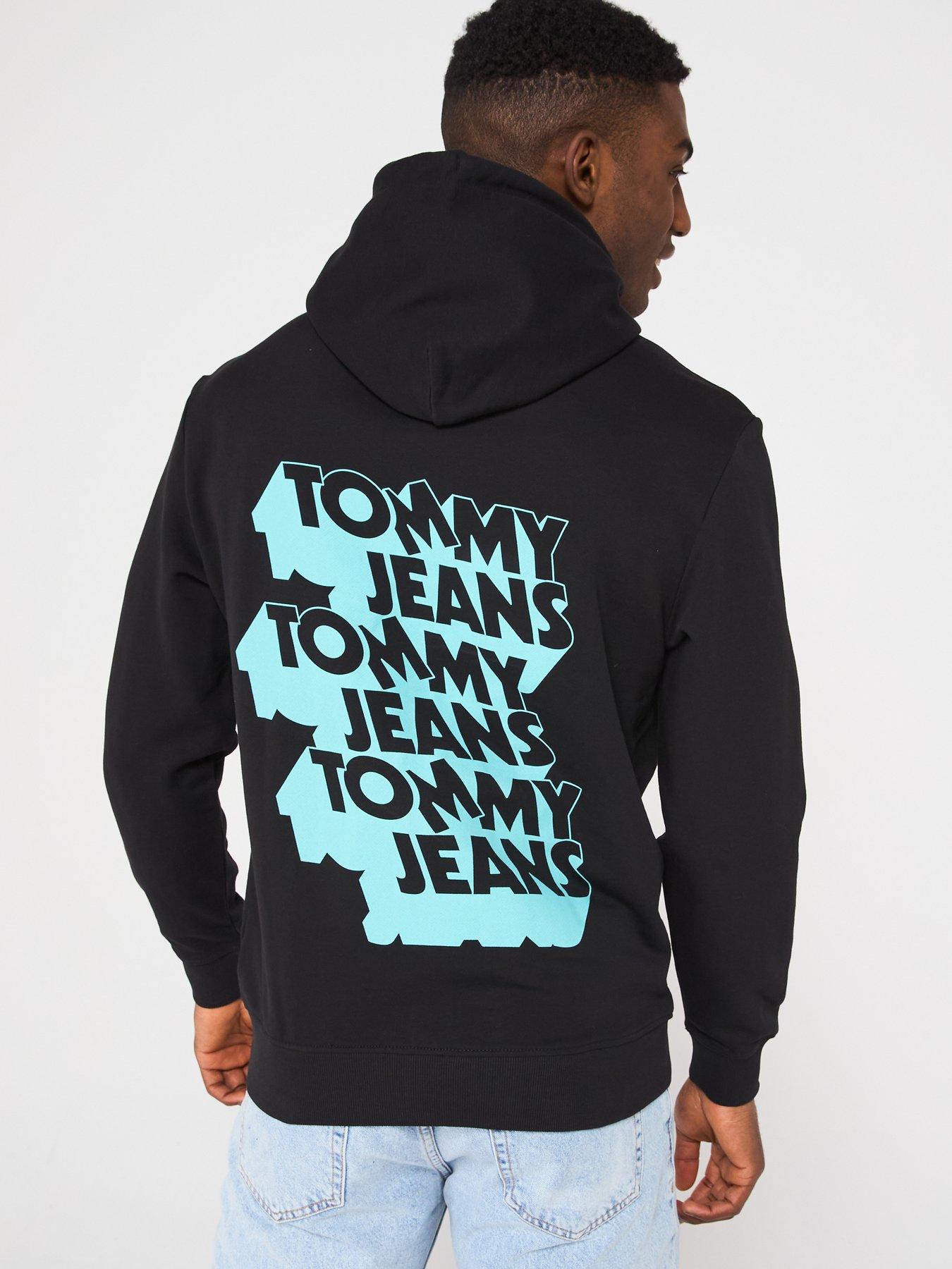  image of tommy-jeans-stack-back-logo-overhead-hoodie-black