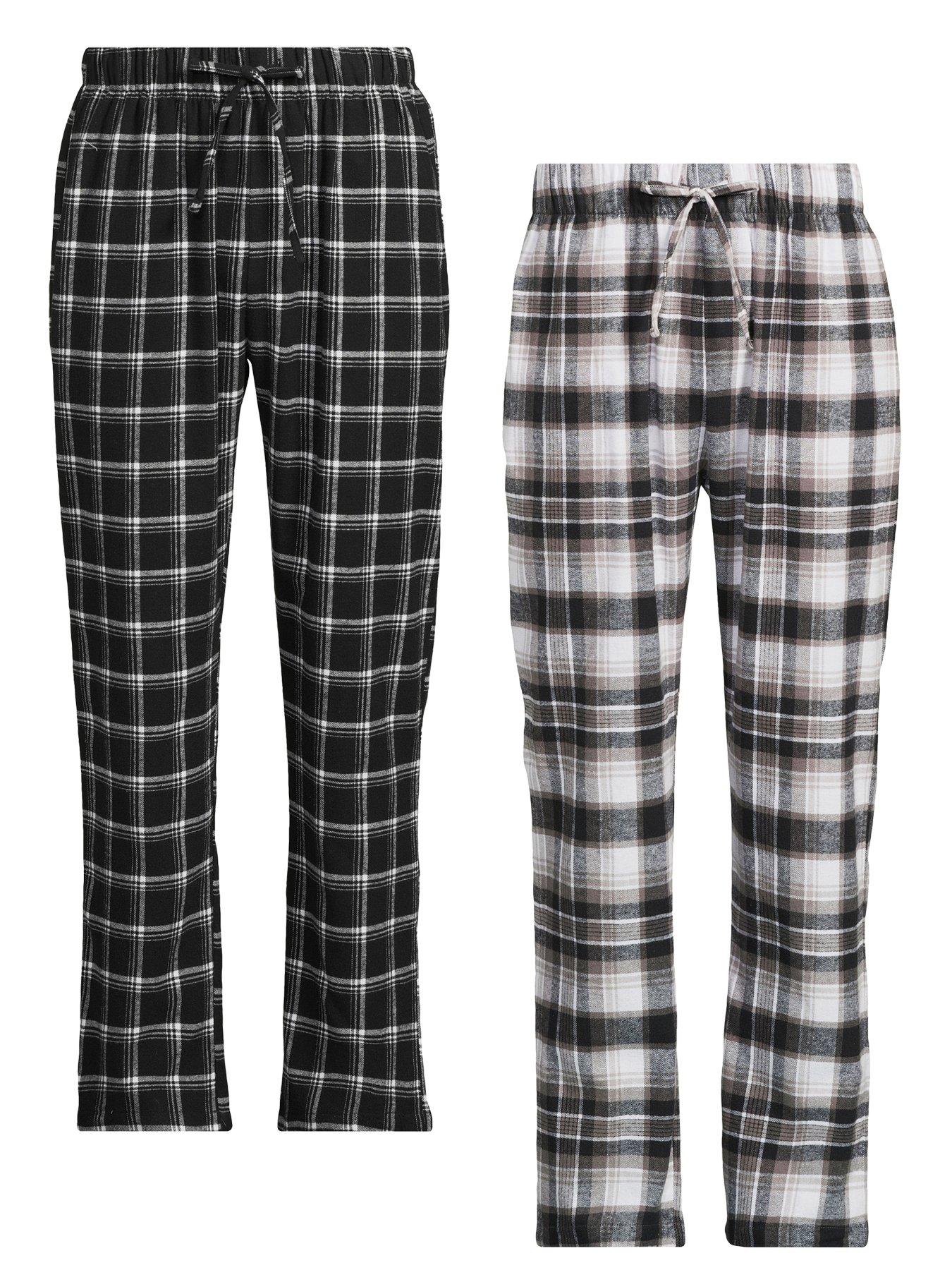 undefined Pure Cotton 2 Pack Pyjama Bottoms - Black/Grey