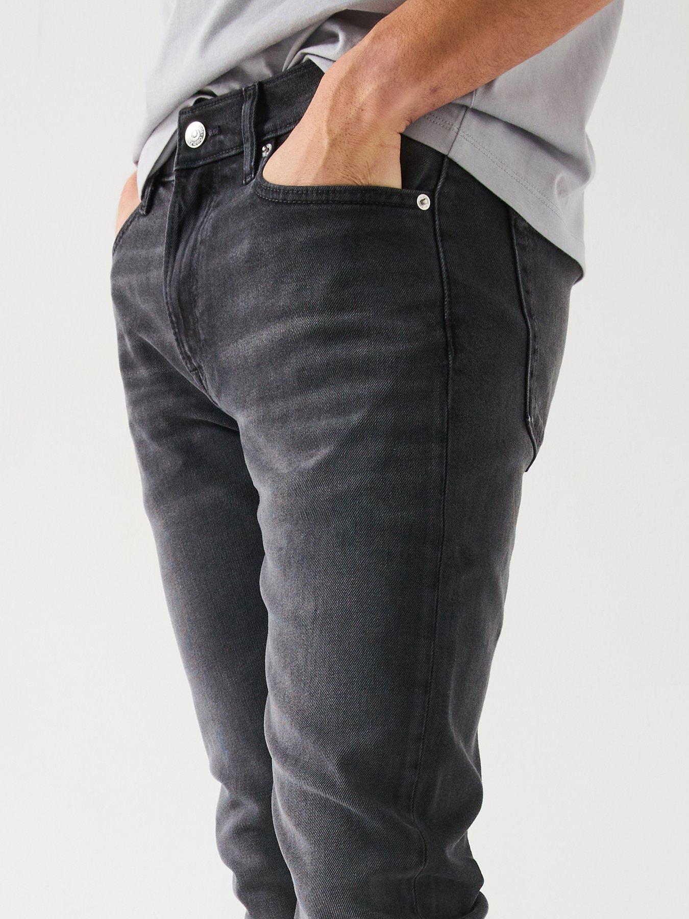 Image 6 of 6 of Calvin Klein Jeans Slim Taper Jeans - Black