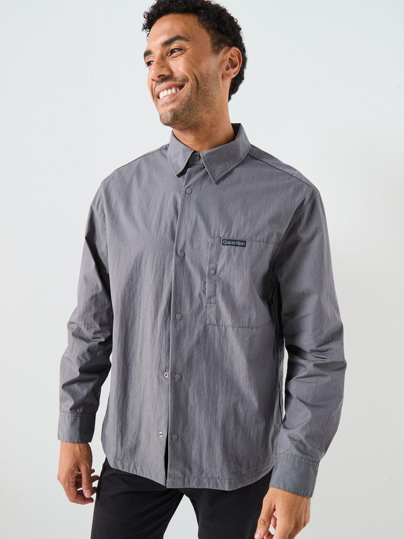 undefined Calvin Klein Jeans Cotton Nylon Relaxed Fit Overshirt - Grey